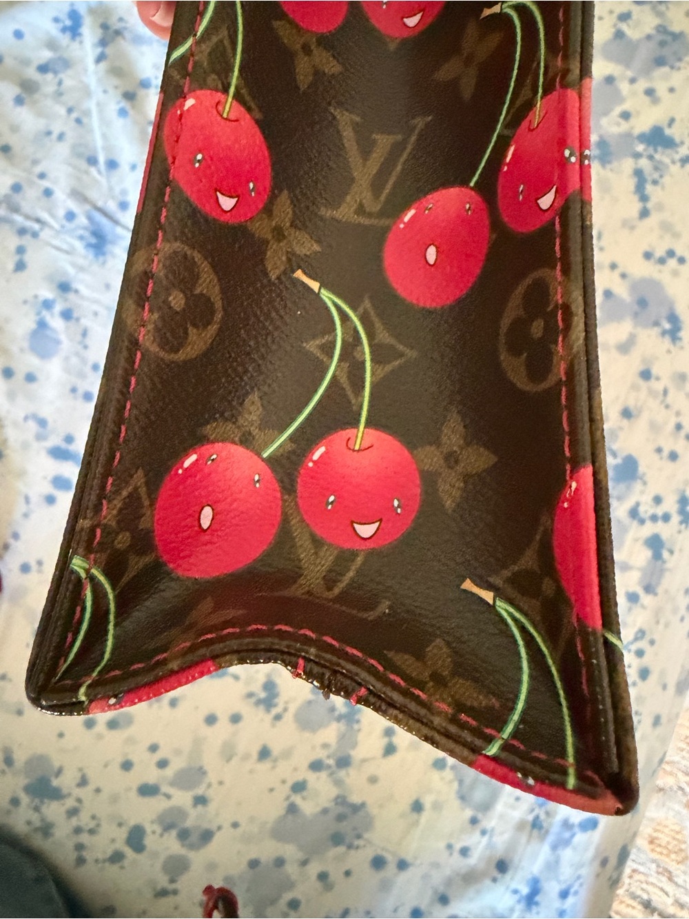 Louis Vuitton x Takashi Murakami Cerise Plat Cherry Tote - Brown & Pink - Picture 6 of 6
